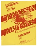 Jefferson Airplane Fillmore Poster by Bill Graham From 1966 -- The First in Grahams Numbered Concert Series -- Near Fine Condition